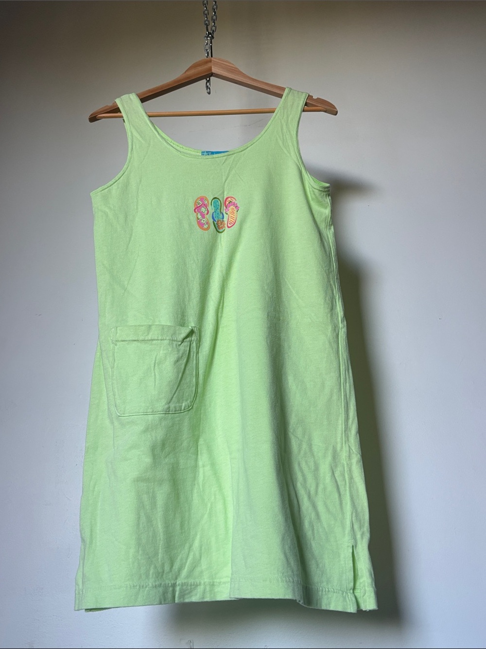 fresh produce Flippy Flop Lime Green Tank Dress with Colorful Flip-Flop Trio - Picture 4 of 6
